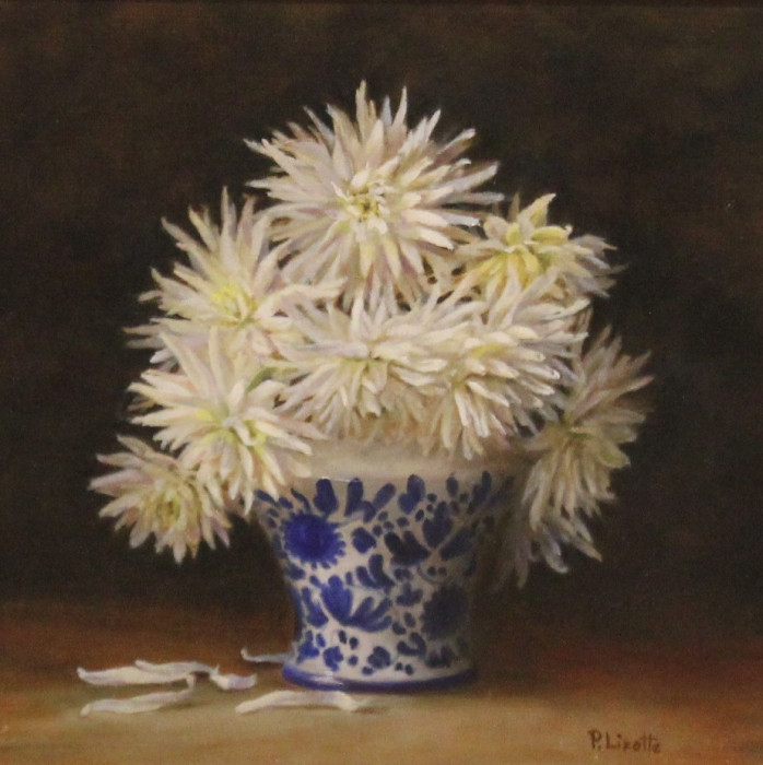 Patti Lizotte, "Dahlia Fireworks", Oil, $595