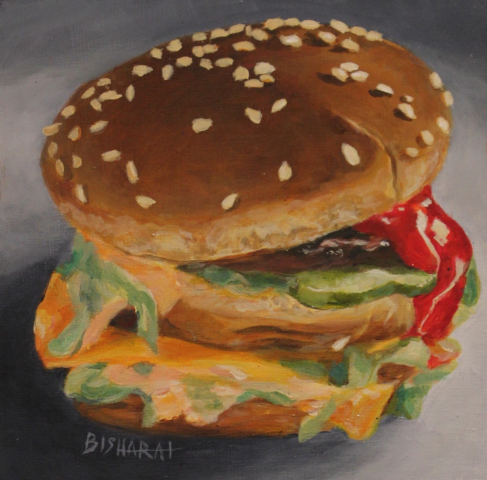 Dawn Bisharat, "American Beauty", Acrylic, $250