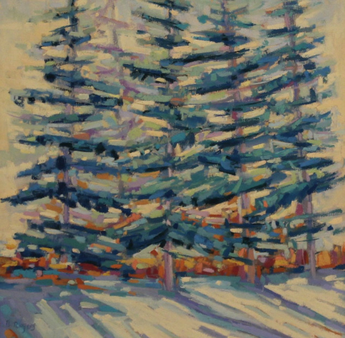 Diana Rogers, "Winter Pines, Bright Afternoon", Pastel, $425