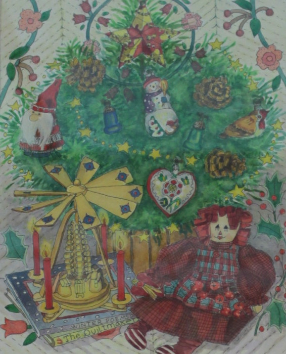 Nancy Oats, "A Child's Christmas", Watercolor, $600