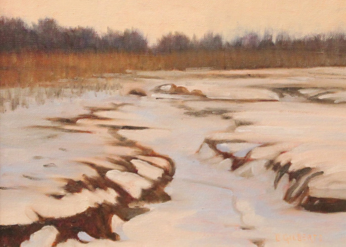 Donna Gilberto, "The Frozen Marsh", Oil, $750