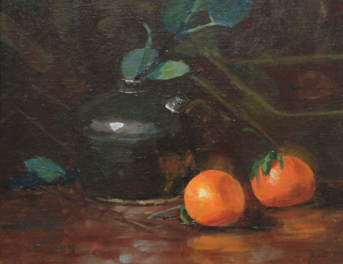 Ellen  Hurley, "Mandarin and Saki", Oil, $550