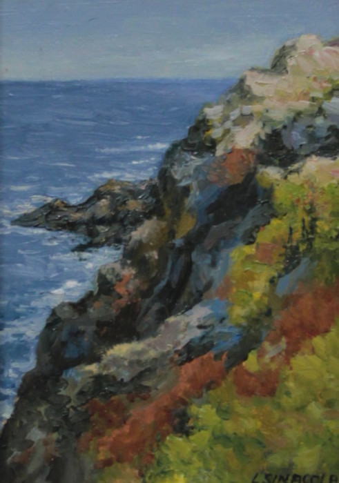 Linda Sinacola, "Monhegan Cliffs", Oil, $150