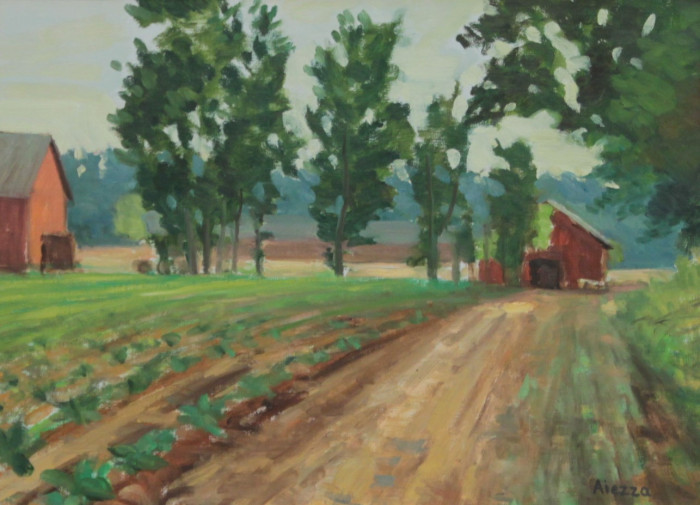 Michael Aiezza, "Between The Barns", Oil, $1,200