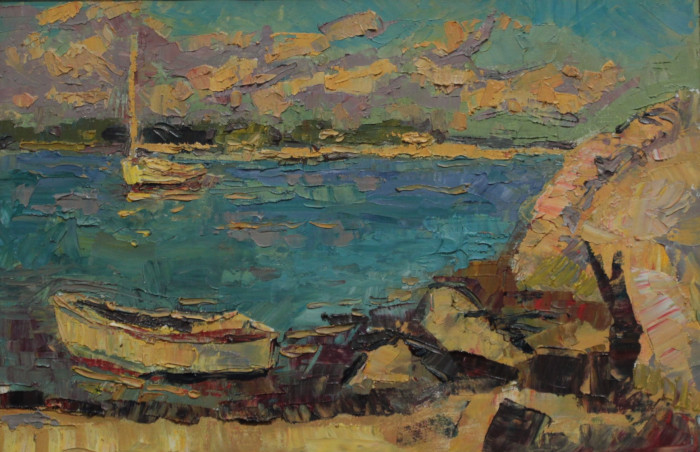 Leif Nilsson, "Ganesh at Ram Rock Beach", Oil, $3,600