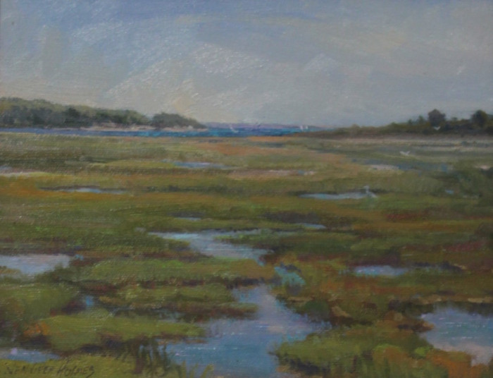 Jennifer Holmes, "Meig's Point Marsh", Oil, $800