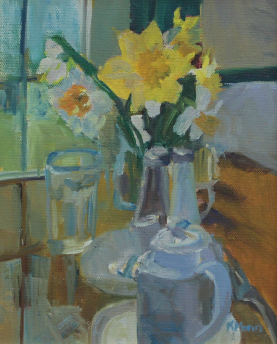 Katherine Mann, "Morning Tea", Oil, $550