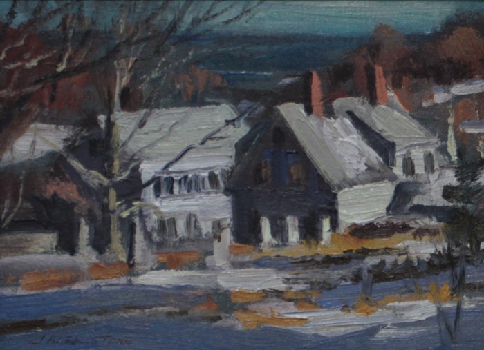 Caleb Stone, "Winter, Bay View", Oil, $900