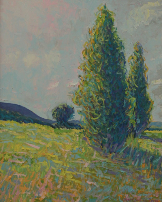 Robert Louis Del Russo, "The Alle'e at Storm Hill", Oil on Panel, $1,000