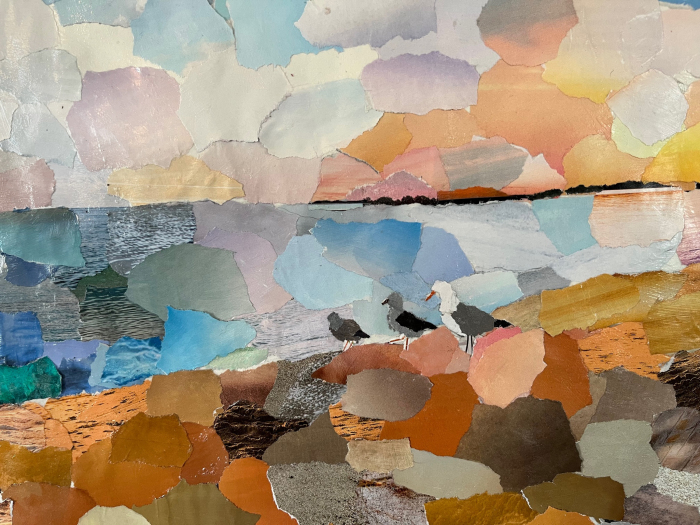 Alex Wetmore, "Hammonasset Gulls", Mixed Media, $850