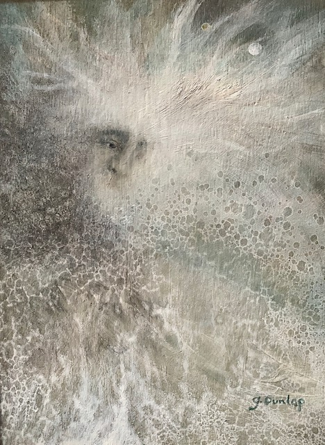 Gina Dunlap, "The White Knight of Solstice", Oil, $450