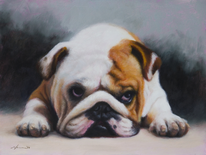 Mike  Laiuppa, "I Am Not Amused", Oil, $575