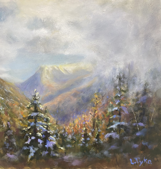 Lynda Pyka, "Falling Into Winter", Oil, $485