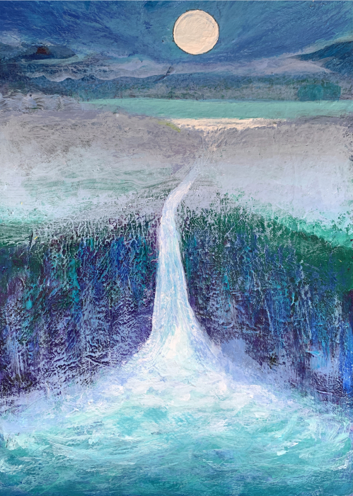 Marjorie Sopkin, "Night Falls", Acylic on Linen, $375