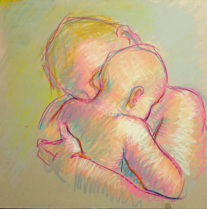 Michael Centrella, "Huggle", Pastel, $375