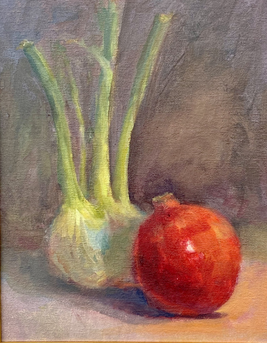 Pamela Thompson, "Red & Green", Oil, $325