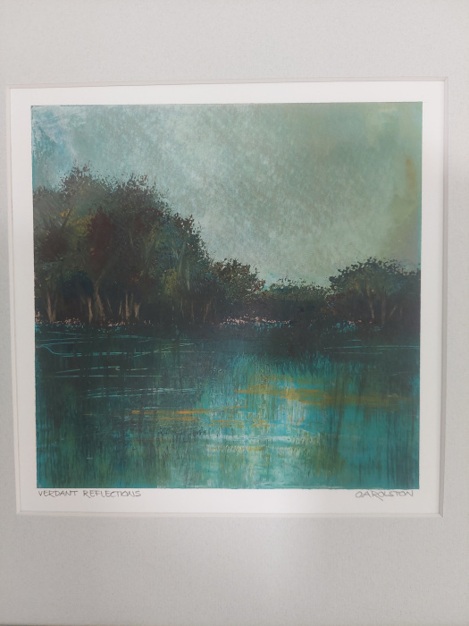 O.A. Rolston, "Verdant Reflections", Mixed Media, $165