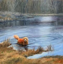 Lorraine Yurkewicz, "Little Orange Vest", Oil, $525