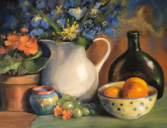 SchirmeierBeverly Schirmeier, Irises in Bloom. pastel, 12x16 850
