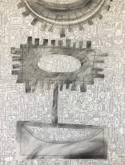 Moya Aiken, "Neck Laced'", Oil and graphite on watercolor paper, 18x24, $1,800