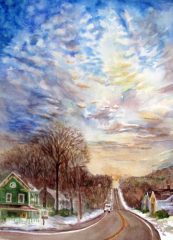 Christine Anderson, "Logger Hill", watercolor, 15x11, $250