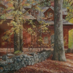Sharon Bahosh, "Lancaster Carriage House", Oils, gallery wrapped canvas, 20x20, $2,500