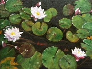 Phyllis Bevington, "Lily Pads", oil, 6x8, $200