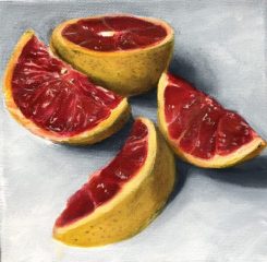 Dawn Bisharat, "Sliced", Acrylic, 6x6, $325