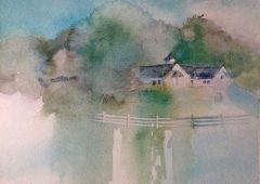 Kay Brigante, "House on the Hill", watercolor, , $300