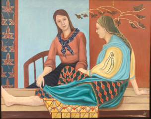 Jill Butcher, "Friends", Acrylic on canvas, 25x31.5, $1,500