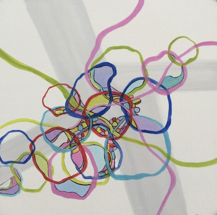 Pamela Carlson, "World on a String I", Acrylic, 24X24, $500