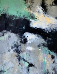 Kathleen DeMeo, "Snowmelt", Oil and cold wax, 20x16, $400
