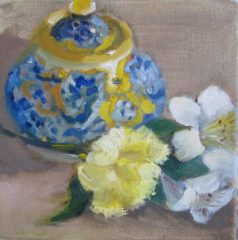 Suzanne Lewis, "Mallorca Ware", Oil, 8x8, $150