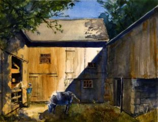 Paul Loescher, "Morning Greeting", Watercolor, 13x17, $600