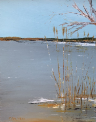 Edwin Lopez, "Reeds", mixed on wood, 11x14, $450
