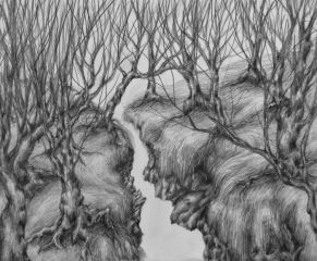 Ruthie Viele, "We're All Ded Across The Isle", graphite, 8x10, $450
