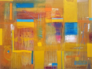 Dennis Sirrine, "Mad About Saffron", oil/canvas, 36x48, $6,500