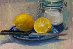 Virginia Bilodeau, "Lemons and Sugar", Oil, 8x8, $200