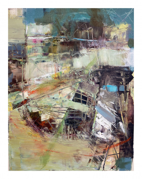 G. Aleta Gudelski, "Dismanteled", acrylic, $675