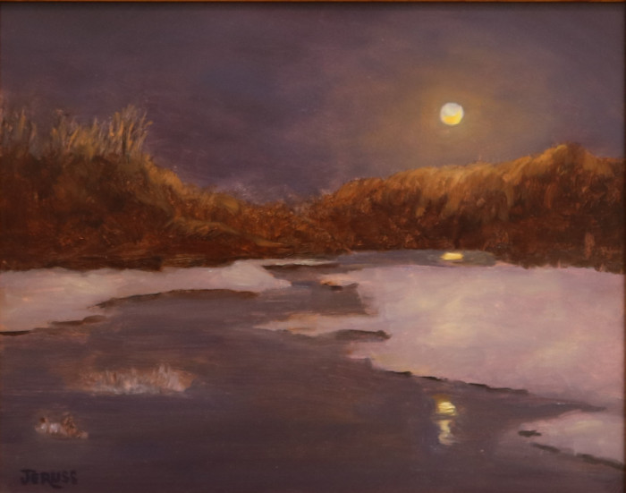 J. Irene Jeruss, "Mystery of the Night", oil, $450