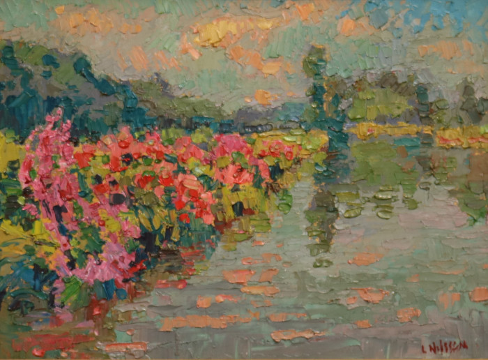 N. Leif Nilsson, "Seldens Creek Loosestrife", oil, $2,400