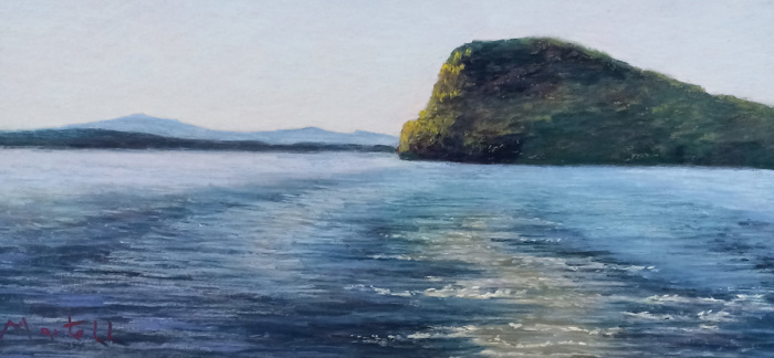 M. Donna L Martell, "Mt Kineo from the Stern", pastel, $1,200