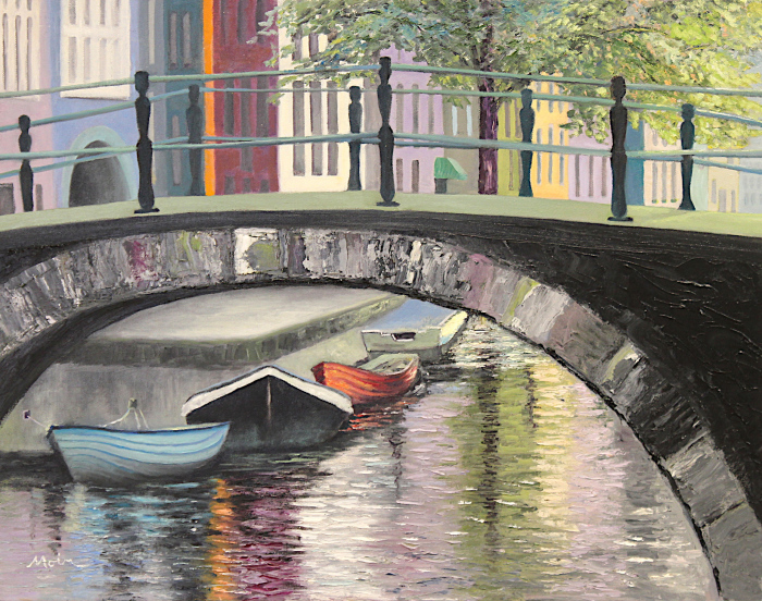 M. Barbara Alice Moir, "Sweet Amsterdam", oil, $3,500