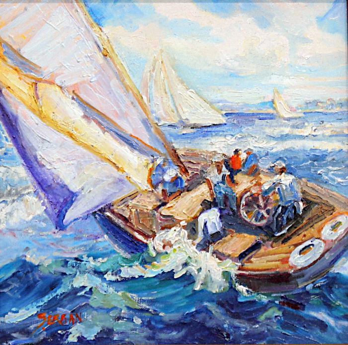 S. Blanche Serban, "Catch the Wind", oil, $450