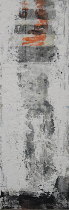 M. Catherine Mansell, "Rock Path", ink, oil,wax, $440
