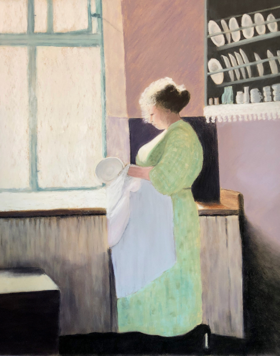 H. Marianne Holtermann, "My Grandmother's Kitchen, circa 1922", pastel, $1,200