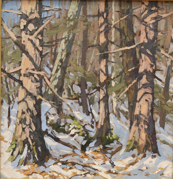 L. Jim Laurino, "Red Pines", oil, $1,100
