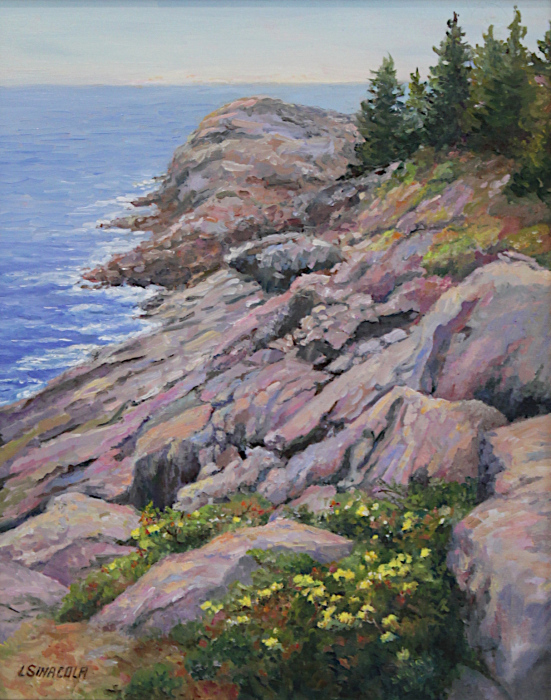 S. Linda Sinacola, "Gull Rock Monhegan", oil, $1,200