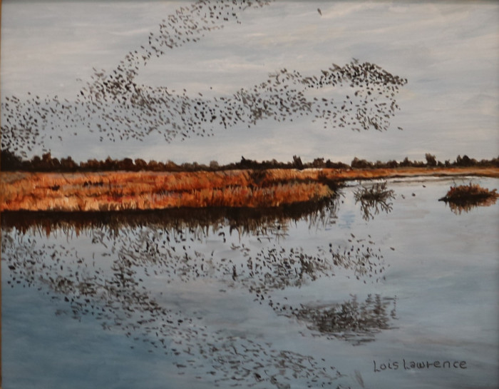 L. Lois Lawrence, "Murmuration", acrylic, $375