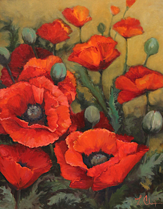 S. Lorraine Skelskey-Chapin, "Poppies", oil, $750